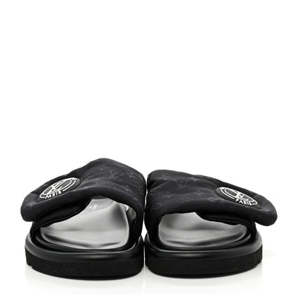 Louis Vuitton Nylon Monogram Womens Pool Pillow Comfort Mules 37 Black 2 of 9