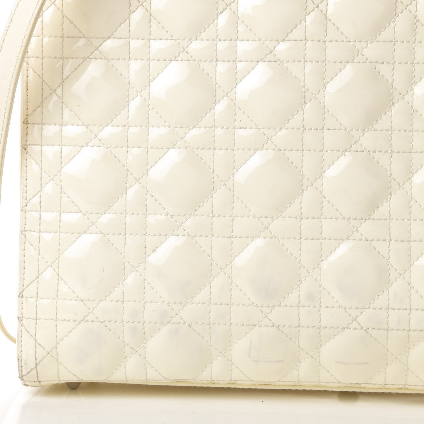 Patent Cannage Large Lady Dior White