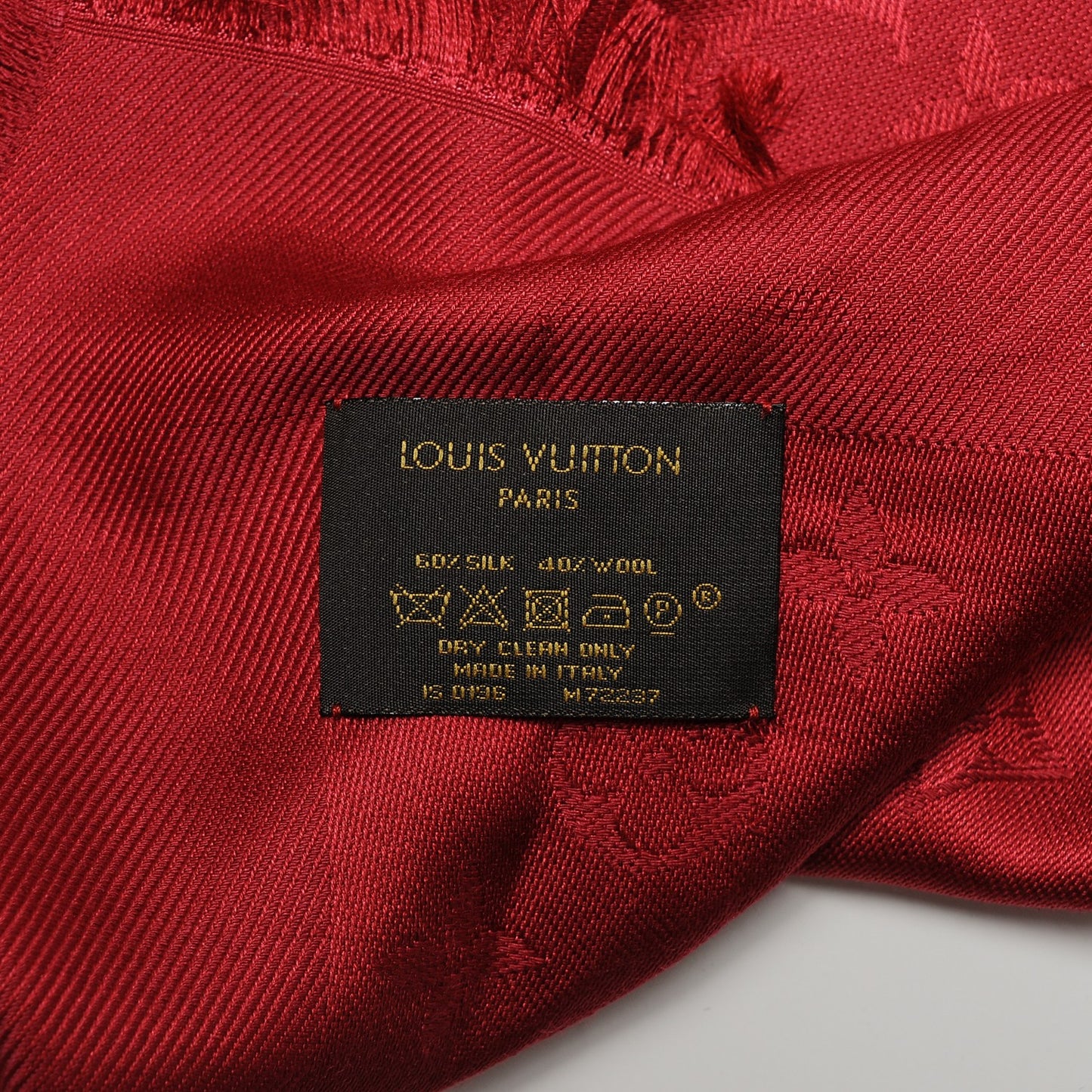 Silk Wool Monogram Shawl Pomme D'Amour