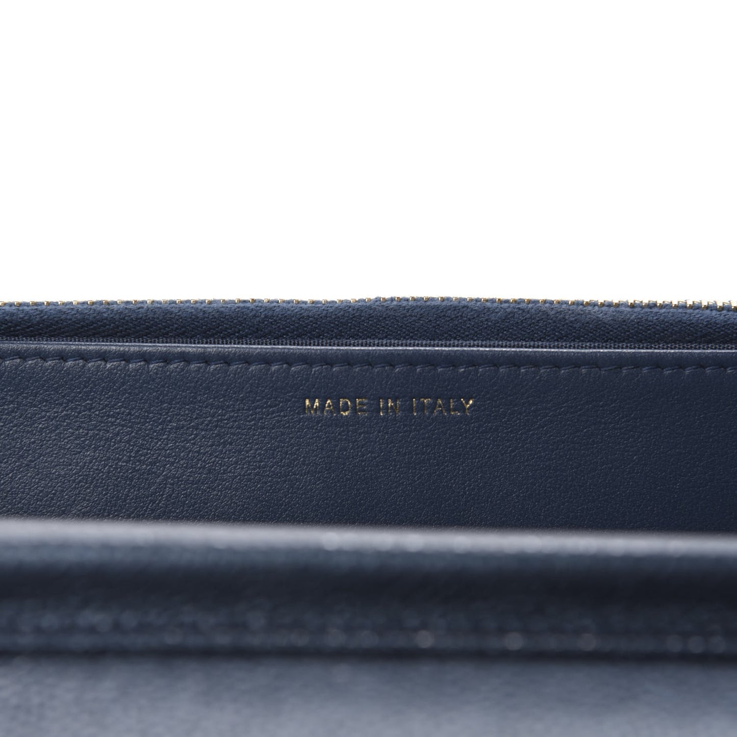 Iridescent Caviar Quilted Golden Class Wallet On Chain WOC Navy