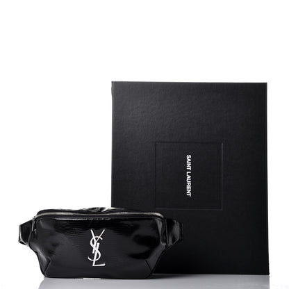 Saint Laurent Lizard Embossed Calfskin Belt Bag Black 8 of 8