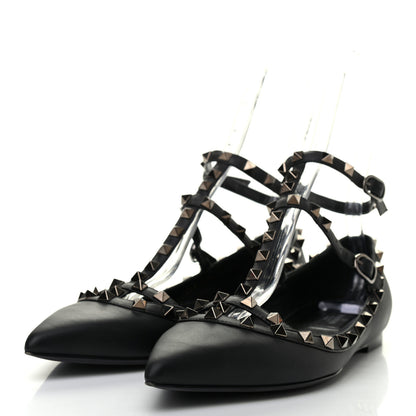 Valentino Garavani Nappa Rockstud Cage Ballerina Flats 39 Black 3 of 8
