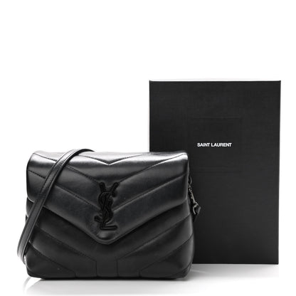 Saint Laurent Calfskin Y Quilted Monogram Toy Loulou Crossbody Bag Black 13 of 13