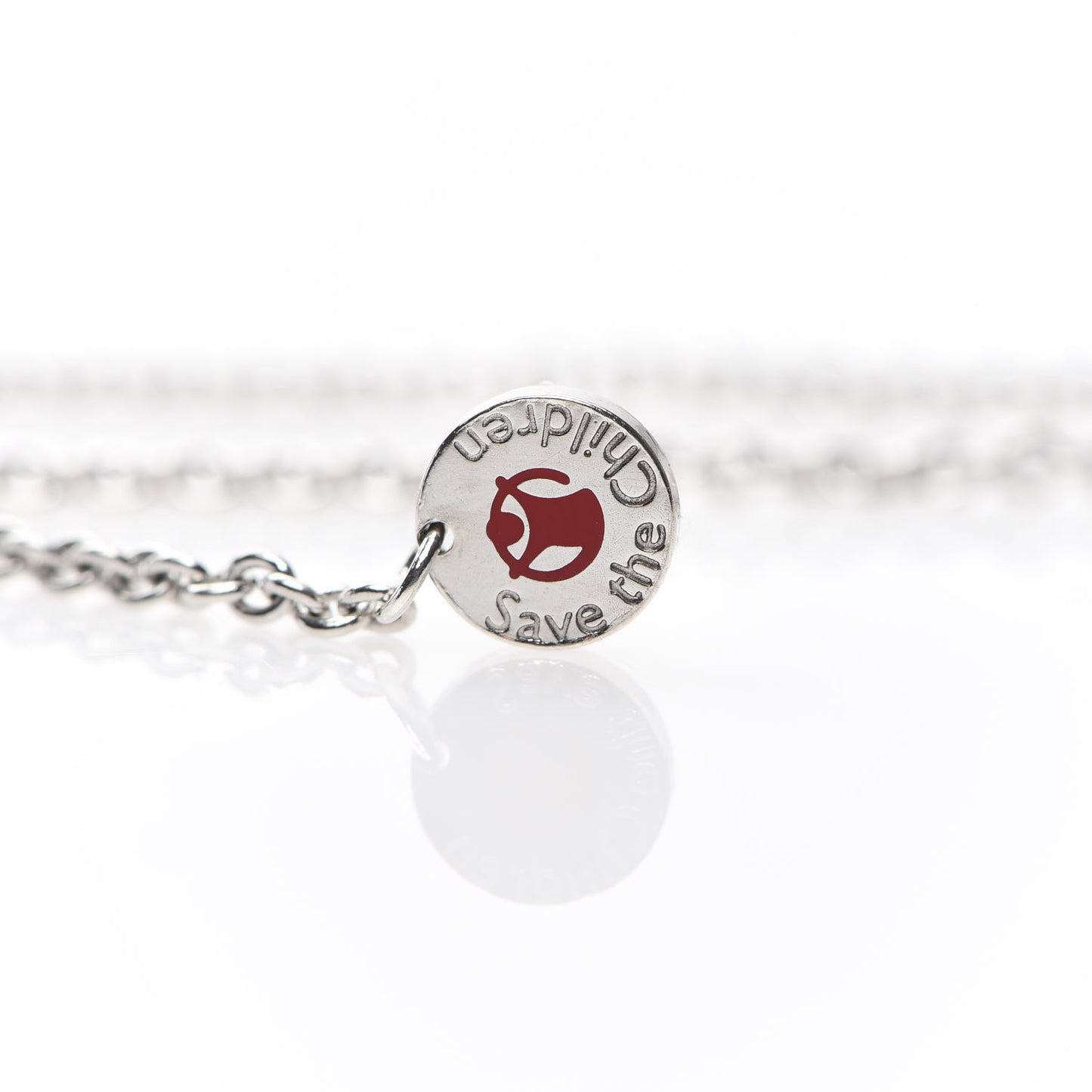 Sterling Silver Ceramic Save The Children Pendant Necklace