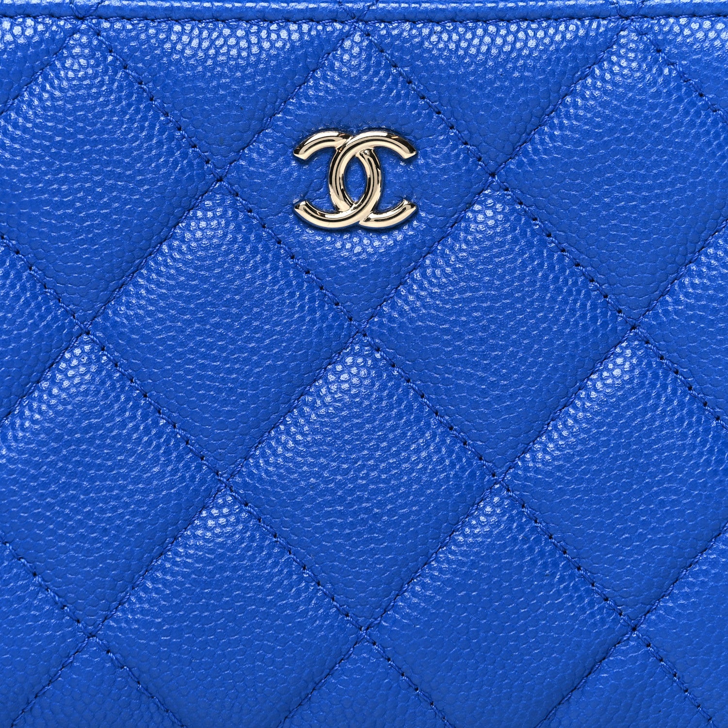 Chanel Caviar Quilted Small Cosmetic Case Blue 8 of 11