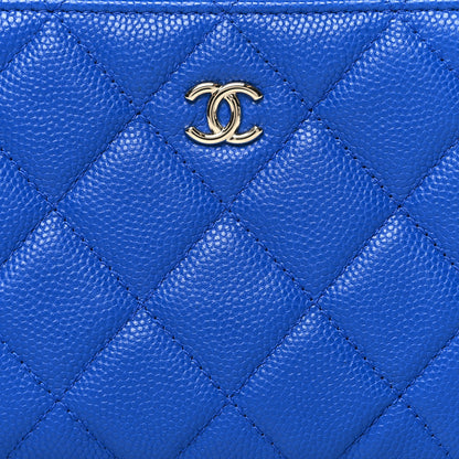 Chanel Caviar Quilted Small Cosmetic Case Blue 8 of 11