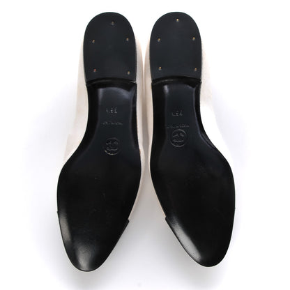 Chanel Twill Grosgrain CC Cap Toe Ballerina Flats 36.5 White Black 5 of 17