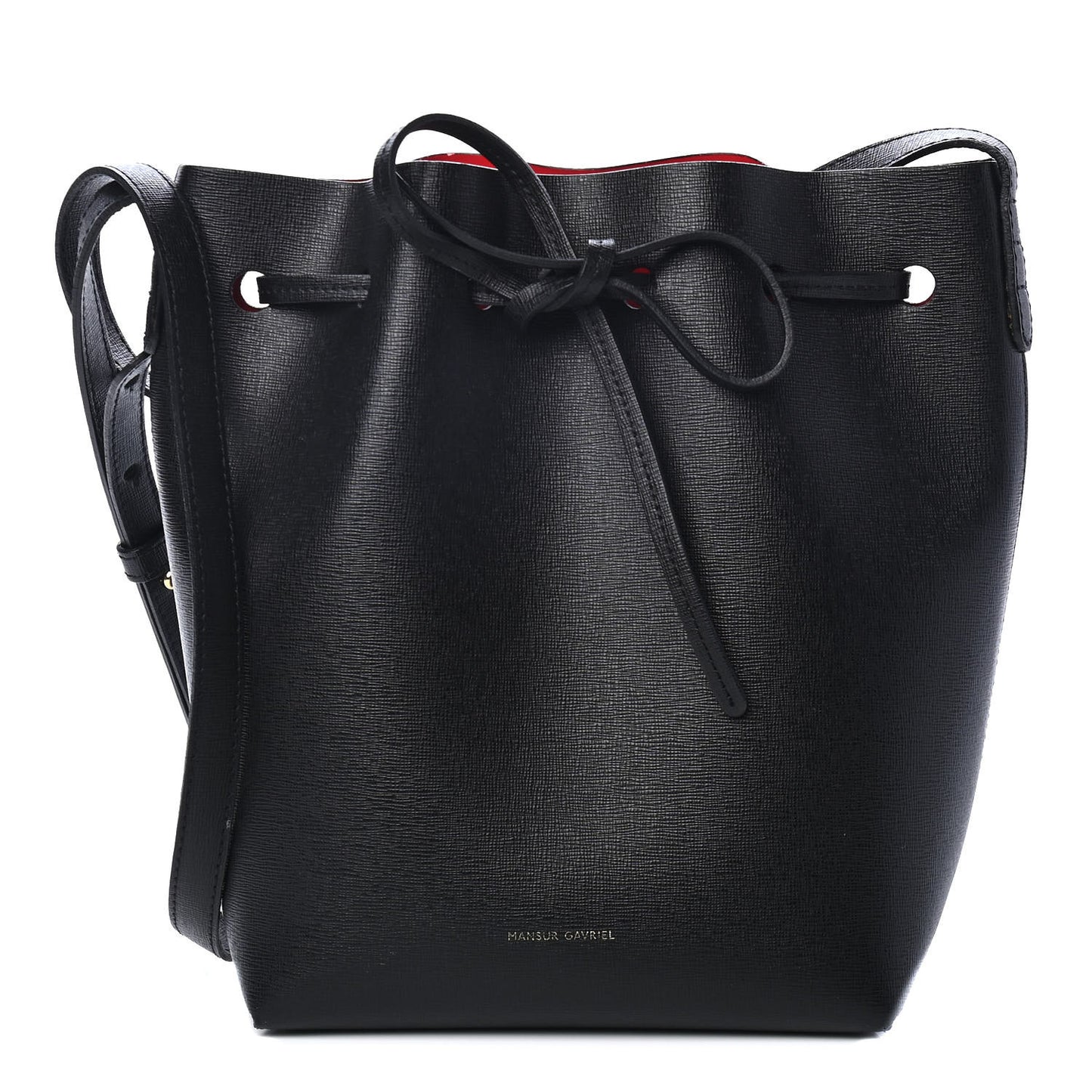 Saffiano Mini Bucket Bag Black Flamma