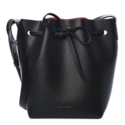 Mansur Gavriel Saffiano Mini Bucket Bag Black Flamma 1 of 4