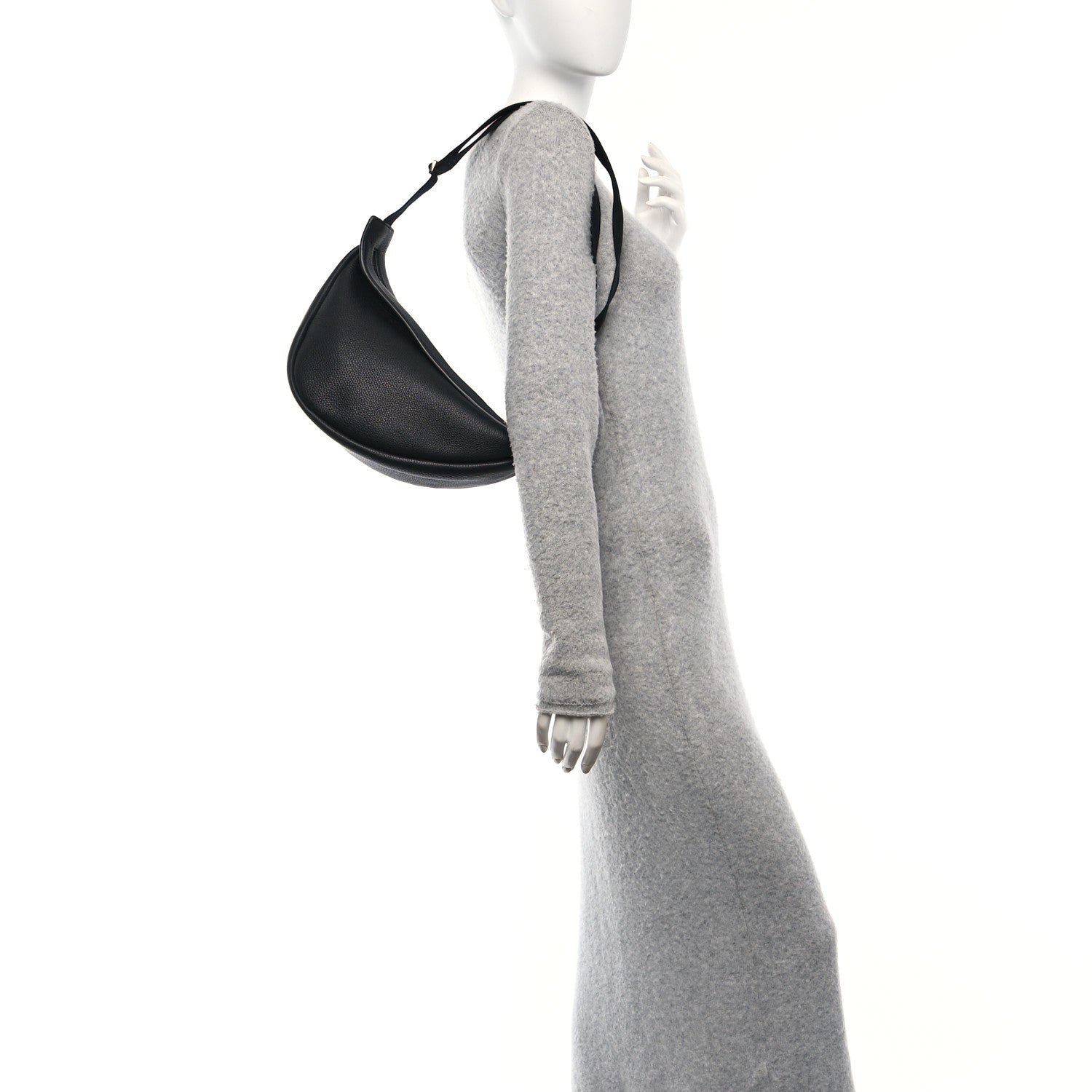 The Row Grained Calfskin Large Slouchy Banana Bag Black 2 of 9