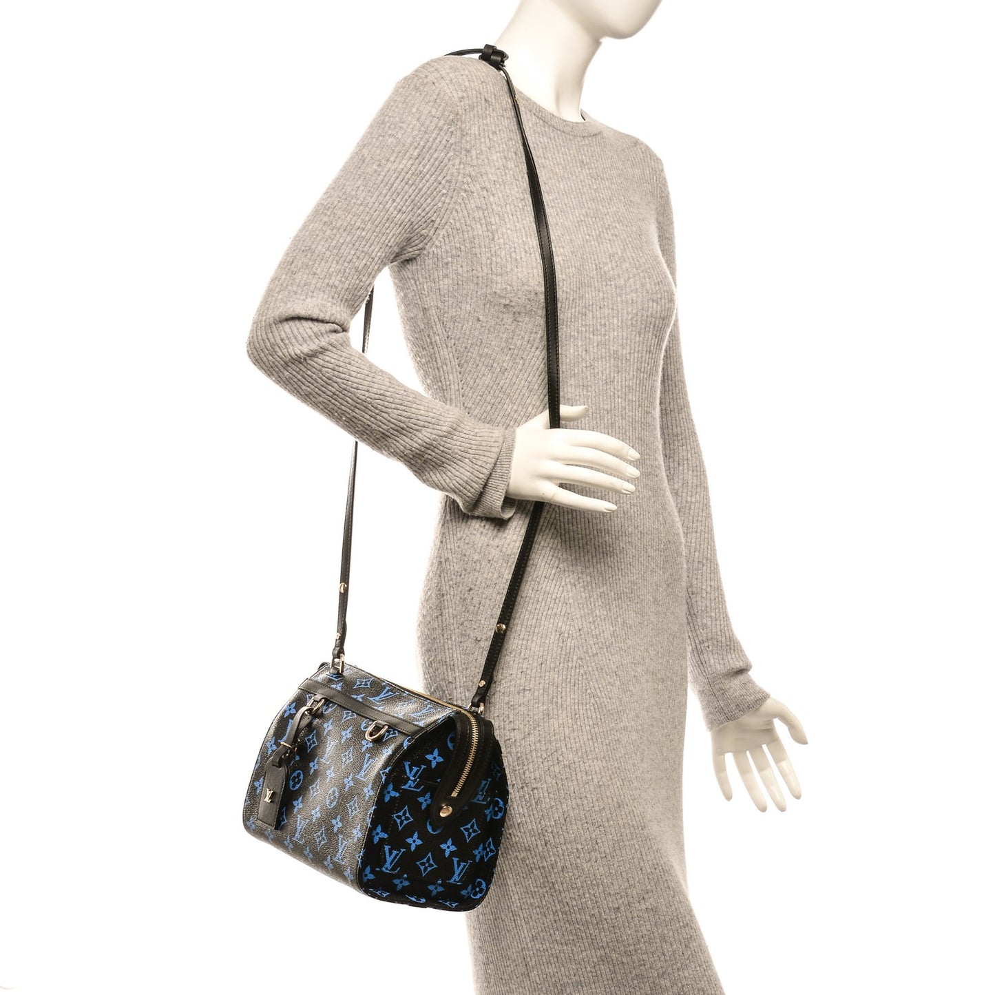 Colored Monogram Speedy Amazon PM Blue Black