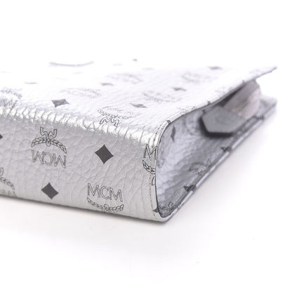 MCM Metallic Visetos Zip Pouch Silver 9 of 9