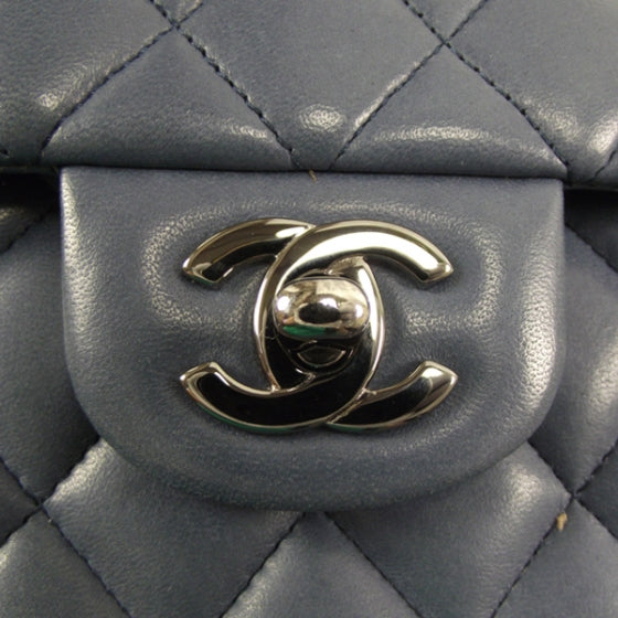 Chanel Lambskin Medium Double Flap Blue 8 of 13