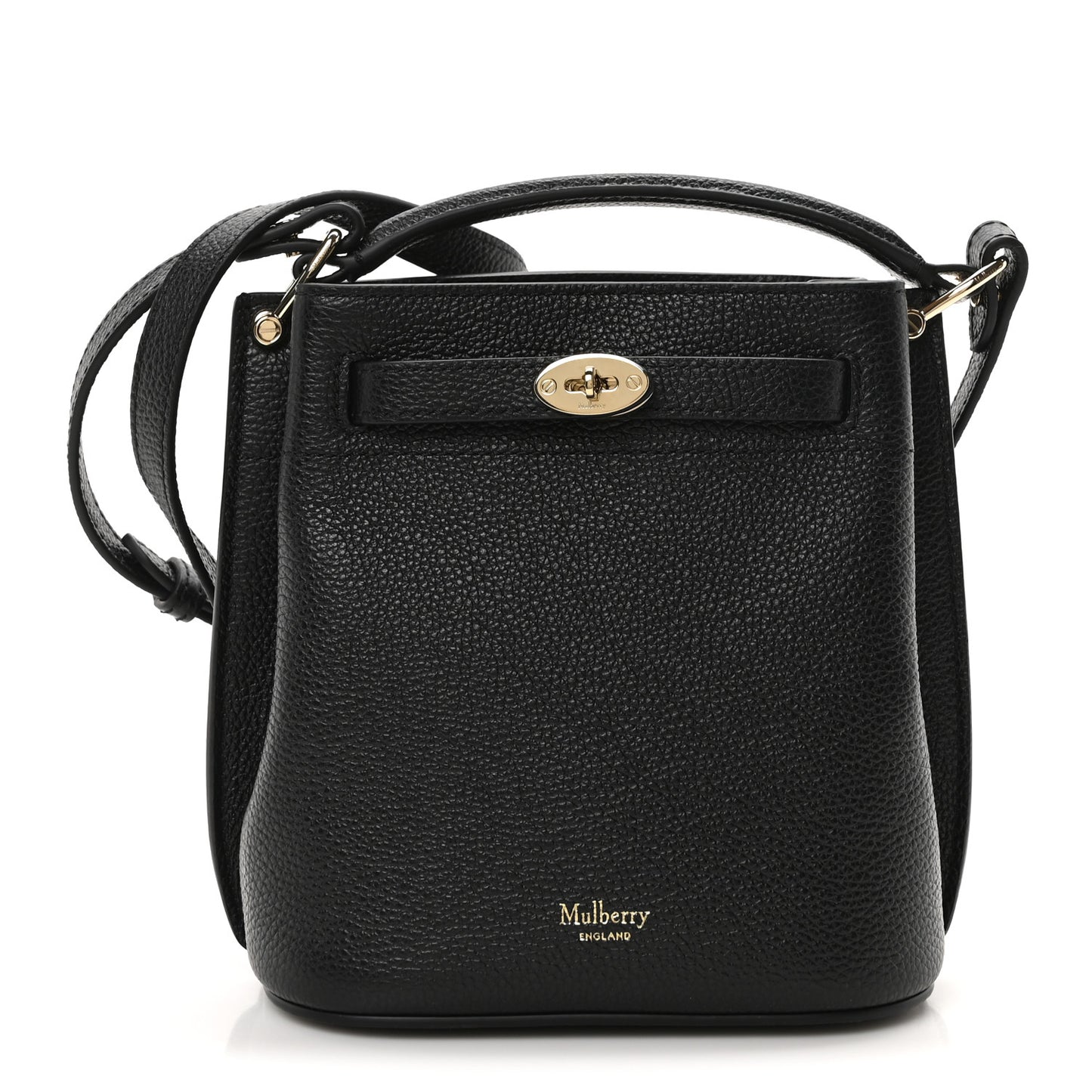 Small Classic Grain Mini Islington Bucket Bag Black