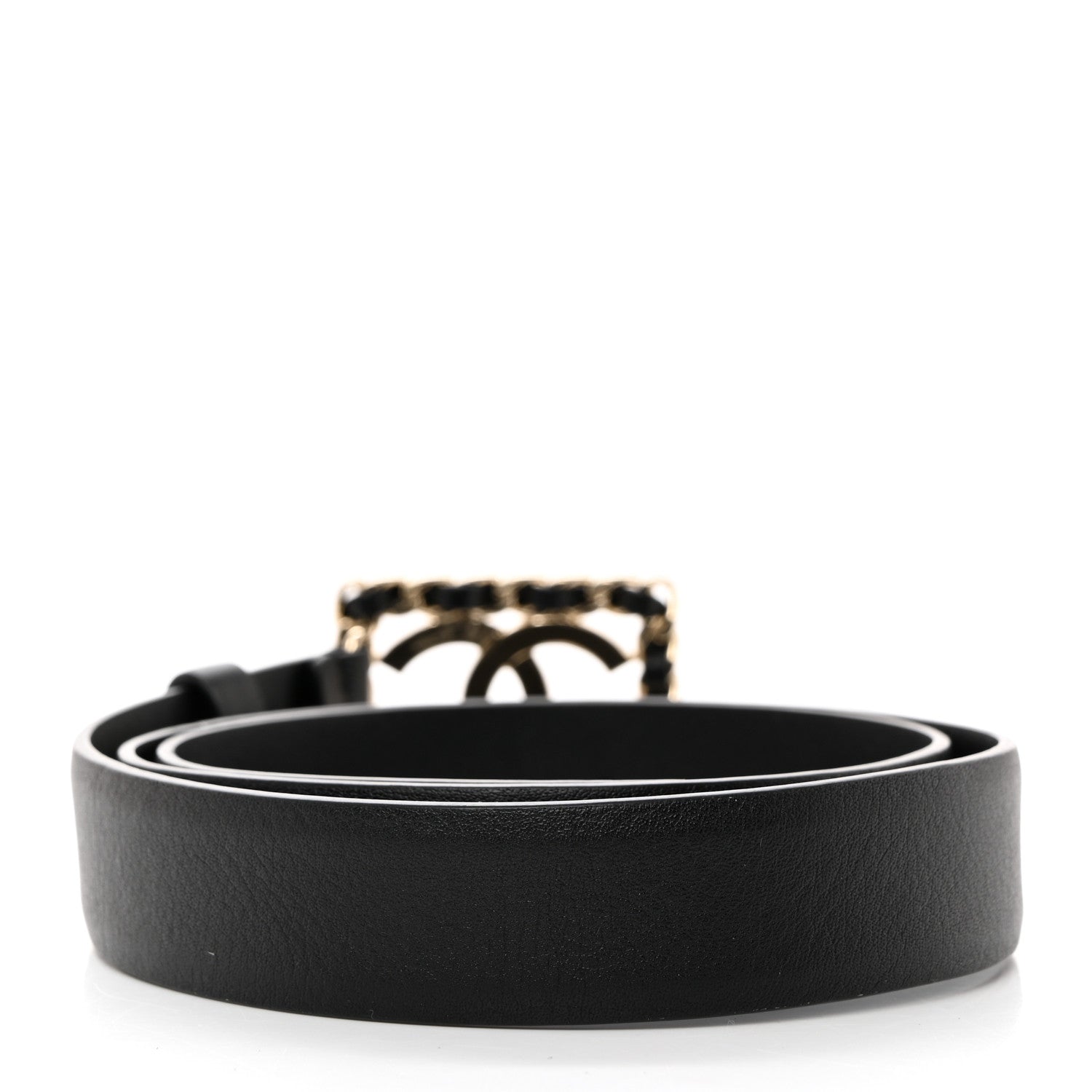 Chanel Lambskin CC Chain Belt 75 30 Black Gold 2 of 5