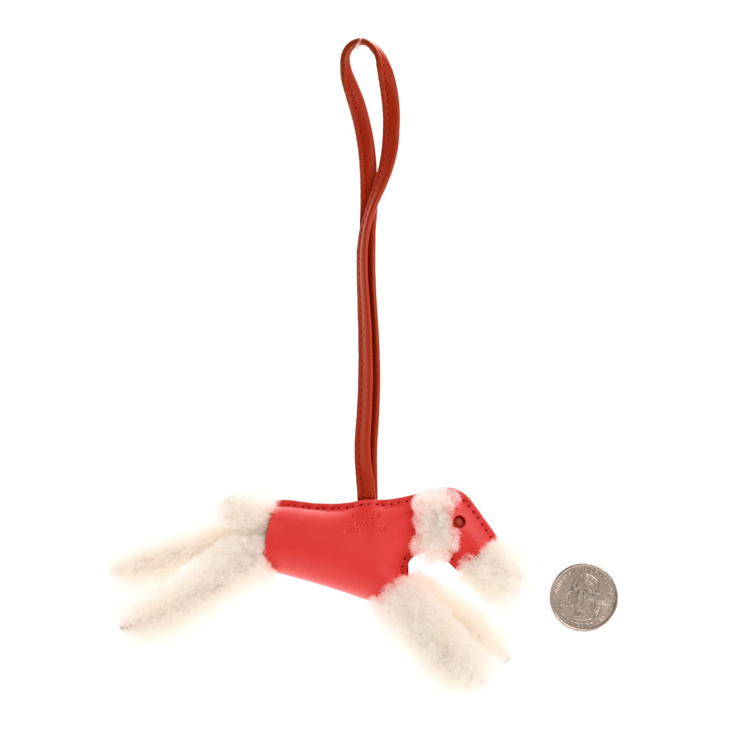 Hermes Milo Lambskin Shearling Budy Charm Rose Texas Cornaline 2 of 4