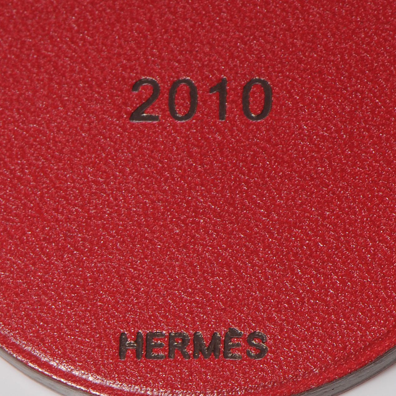 Hermes Lambskin Tiger Key Chain Bag Charm Rouge 4 of 6