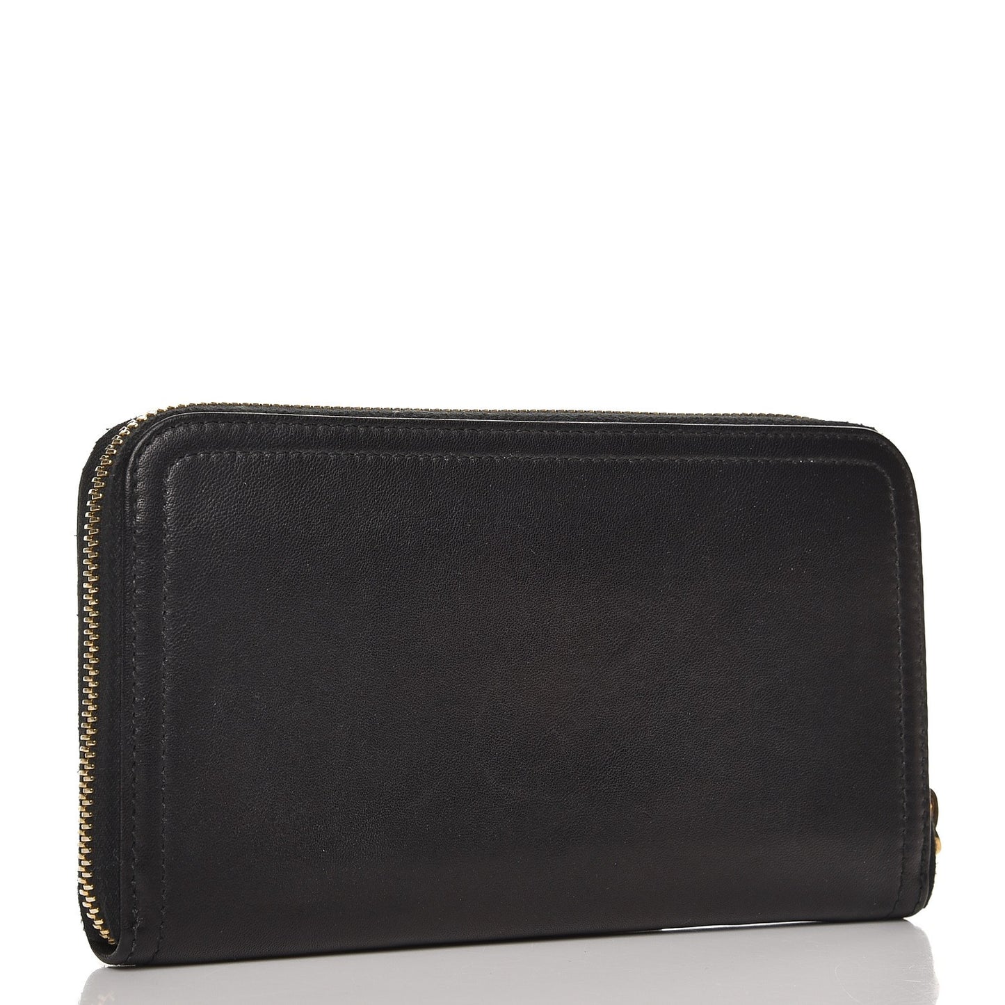 Soft Calf Zip Around Wallet Nero Black