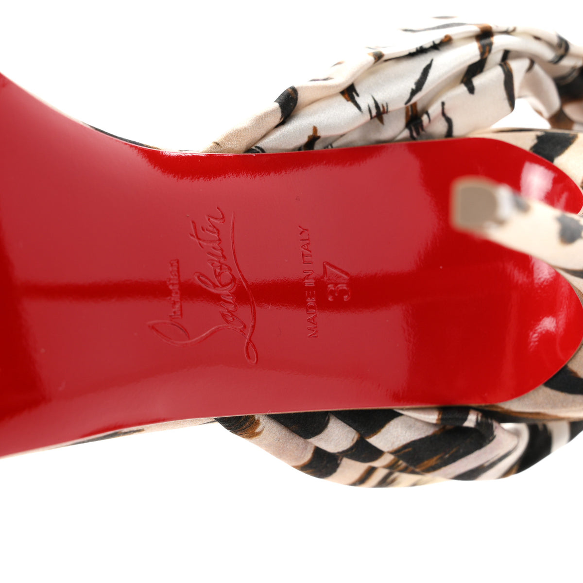 Crepe Satin Leopard Print Gigi Du Desert 100 Sandals 37 Vintage Rose