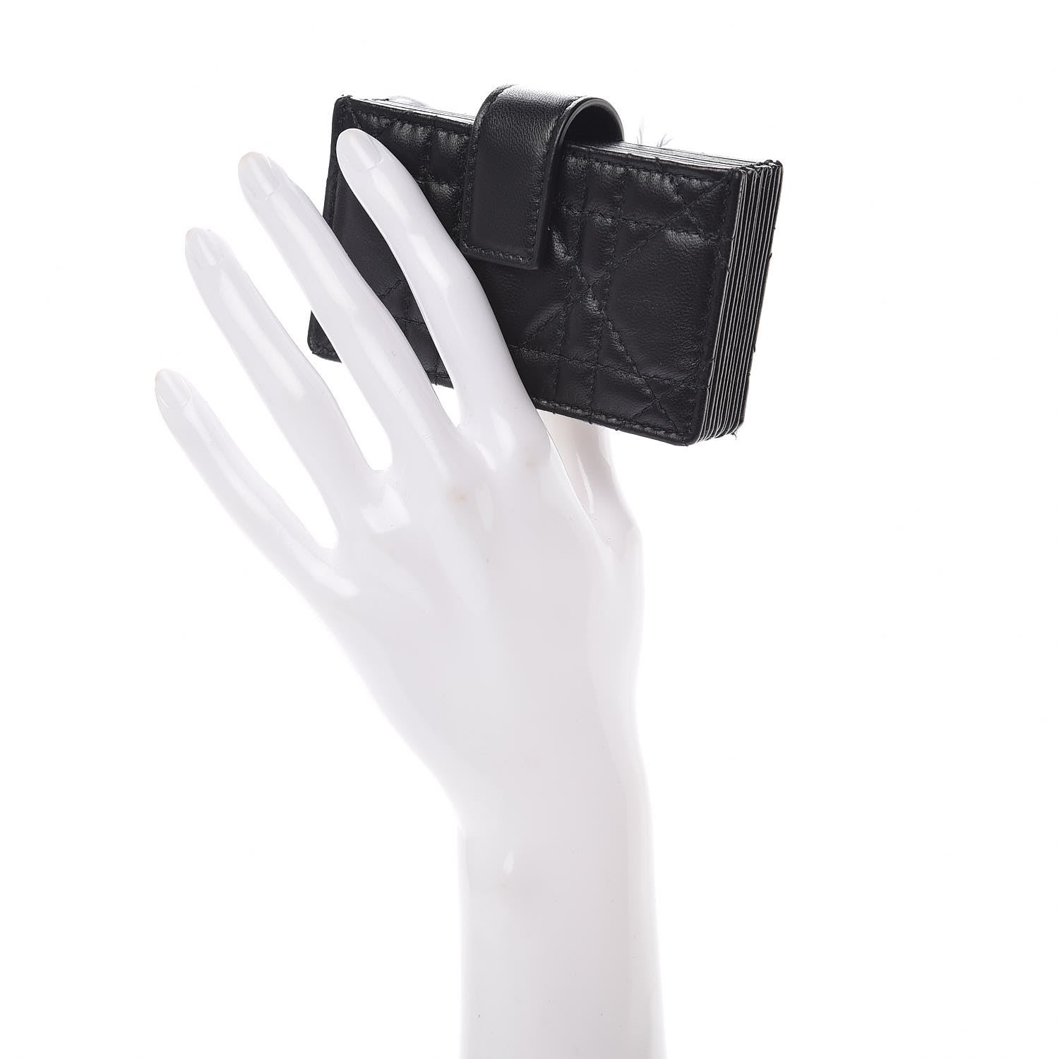Christian Dior Lambskin Cannage Lady Dior 5-Gusset Card Holder Black 2 of 7