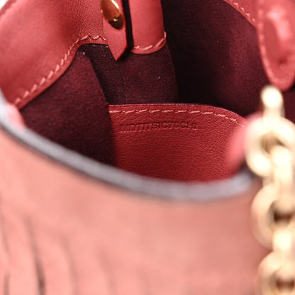 Burberry Suede Fringe Mini Bucket Bag Russet Pink 8 of 13