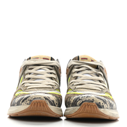 Gucci Suede Calfskin Tejus Printed Womens Ultrapace Sneakers 38 Natural Ardesia Neon Yellow 2 of 14