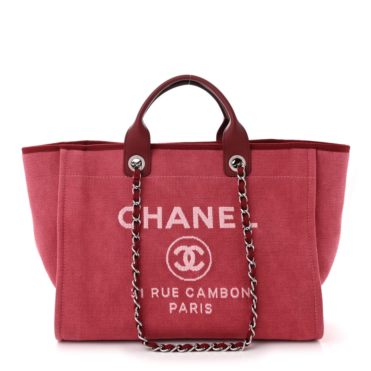 Canvas Medium Deauville Tote Red