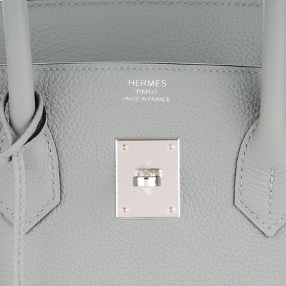 Hermes Togo Birkin 35 Gris Mouette Bleu Agate 10 of 24
