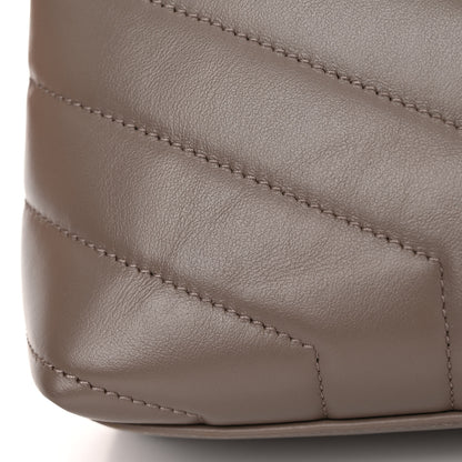 Saint Laurent Calfskin Y Quilted Monogram Toy Loulou Crossbody Bag Greyish Brown 11 of 14