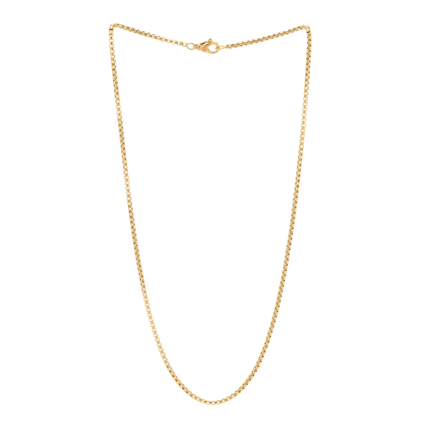 18K Yellow Gold 2.5mm Box Chain Necklace 20"