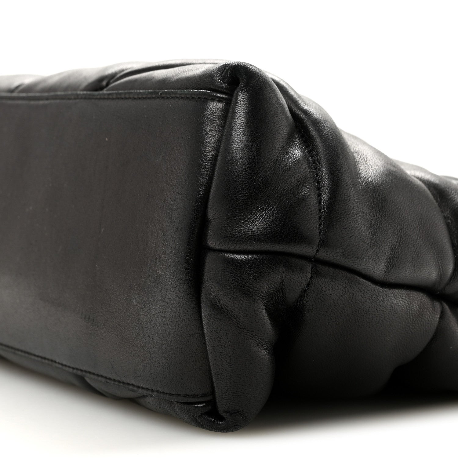 Saint Laurent Lambskin Quilted Monogram Monochrome Medium Loulou Puffer Chain Satchel Black 10 of 12