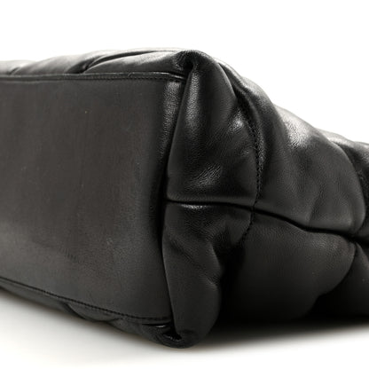 Saint Laurent Lambskin Quilted Monogram Monochrome Medium Loulou Puffer Chain Satchel Black 10 of 12
