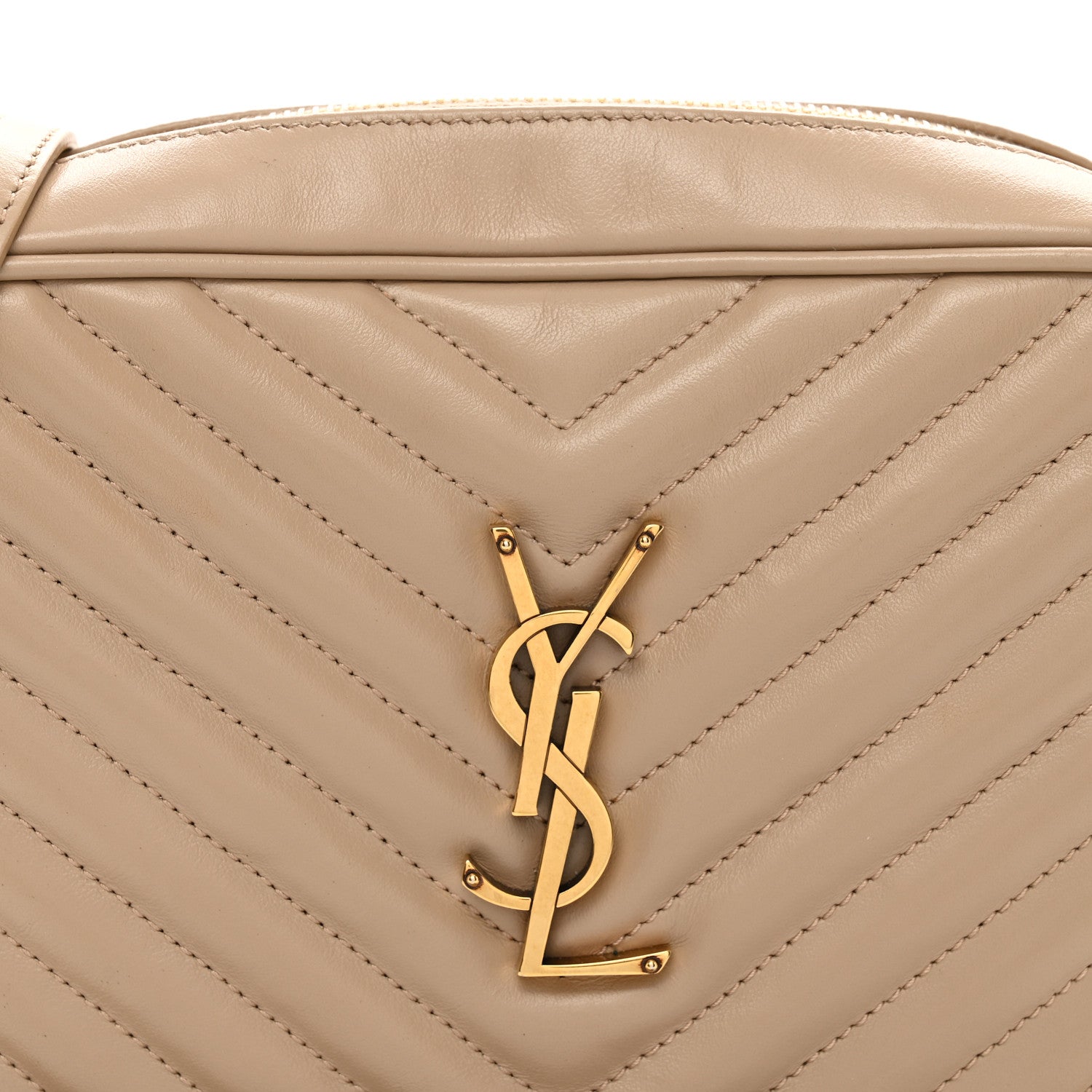 Saint Laurent Calfskin Matelasse Monogram Lou Camera Bag Dark Beige 5 of 10