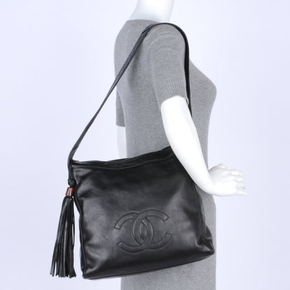 Chanel Lambskin CC Tassel Shoulder Bag Black 2 of 7
