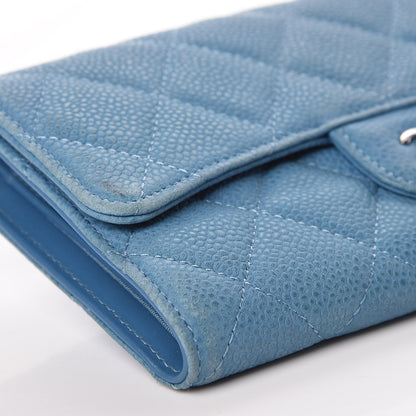 Chanel Iridescent Caviar Quilted Large Flap Wallet Blue 11 of 12