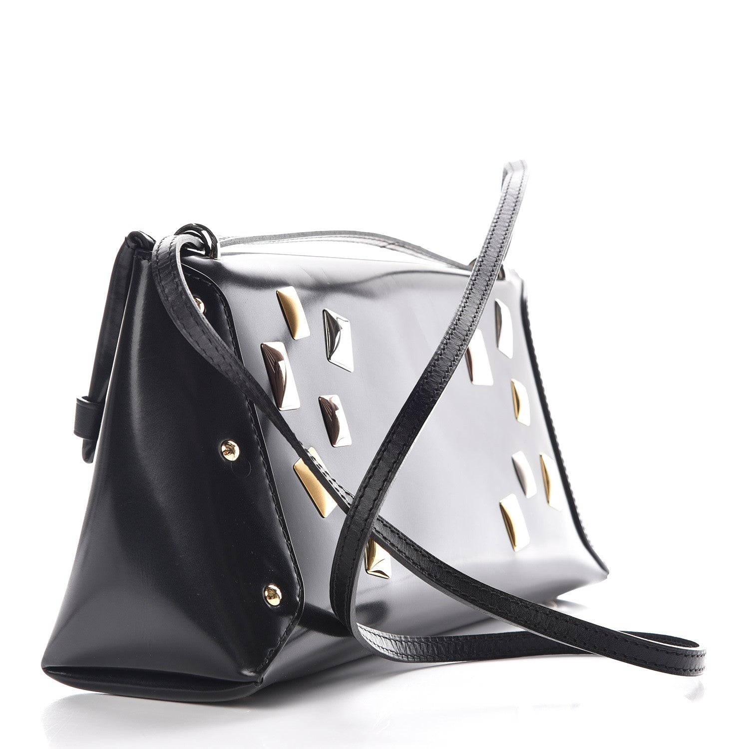 Louis Vuitton Glazed Calfskin Sac Triangle PM Black 3 of 14