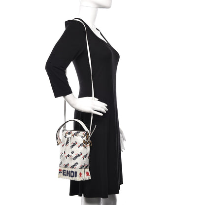 Fendi X FILA Calfskin F is Fendi Mania Fringe Mini Mon Tresor Bucket Bag White 2 of 11