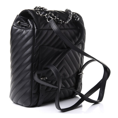 Chanel Calfskin Chevron Quilted Small Urban Spirit Backpack Black 3 of 11