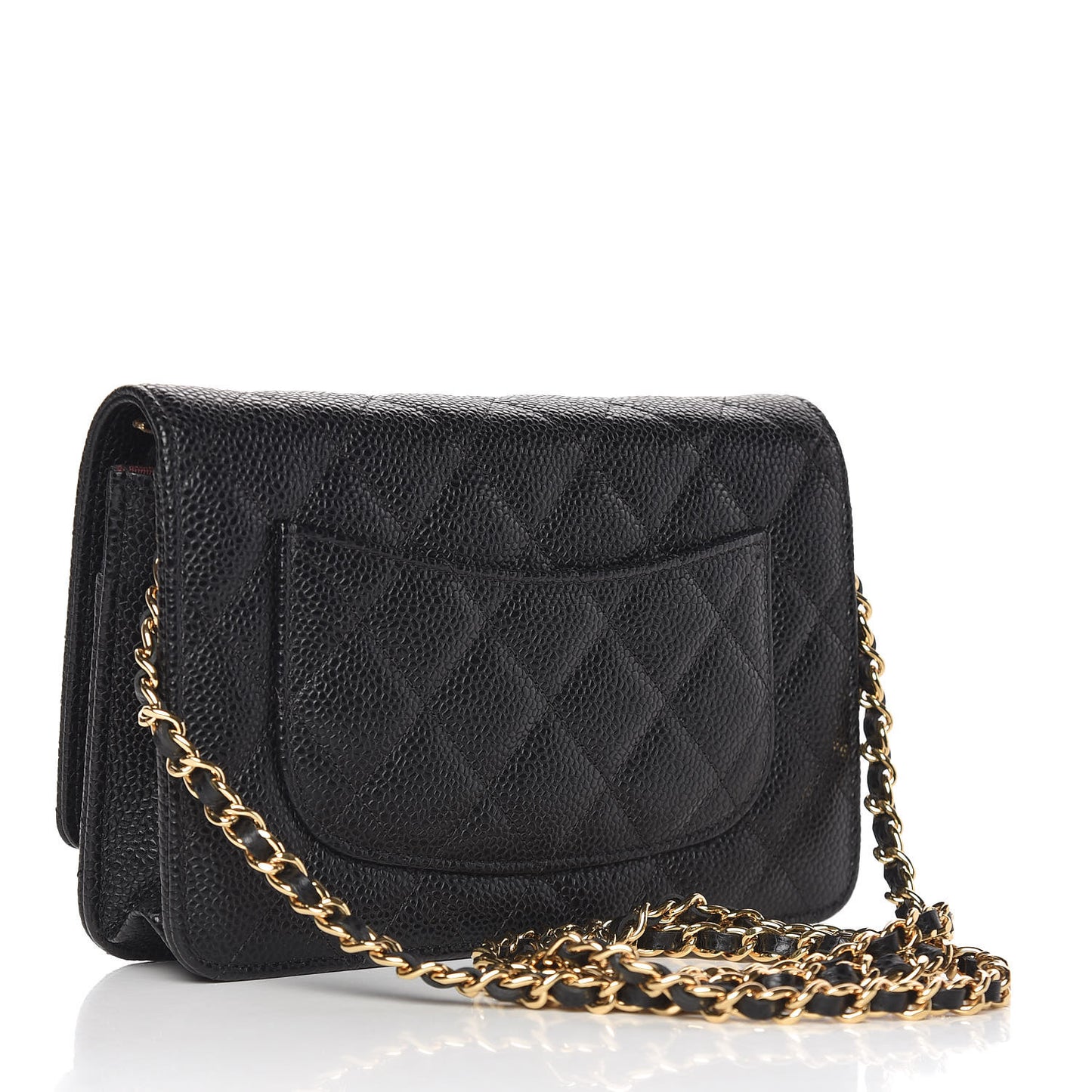 Caviar Quilted Wallet On Chain WOC Black