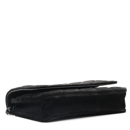 Chanel Velvet Quilted Wallet On Chain WOC Black 3 of 11