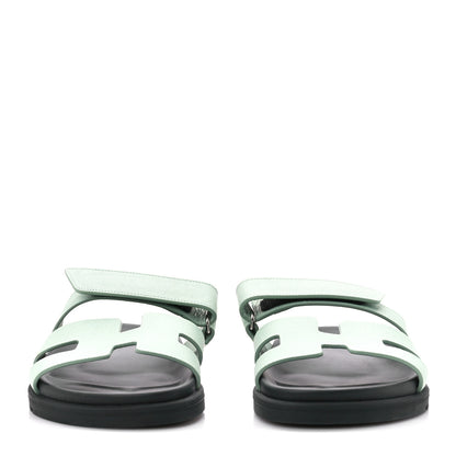 Hermes Epsom Womens Chypre Sandals 37.5 Vert Jade 2 of 10