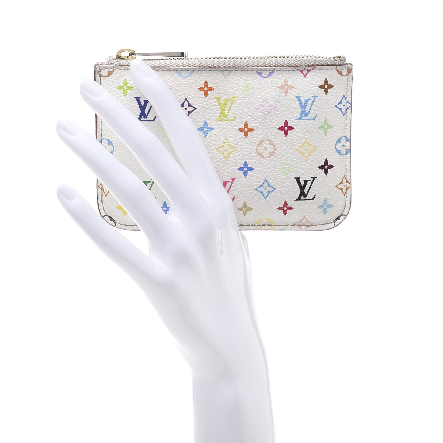 Monogram Multicolor Key Pouch White Litchi