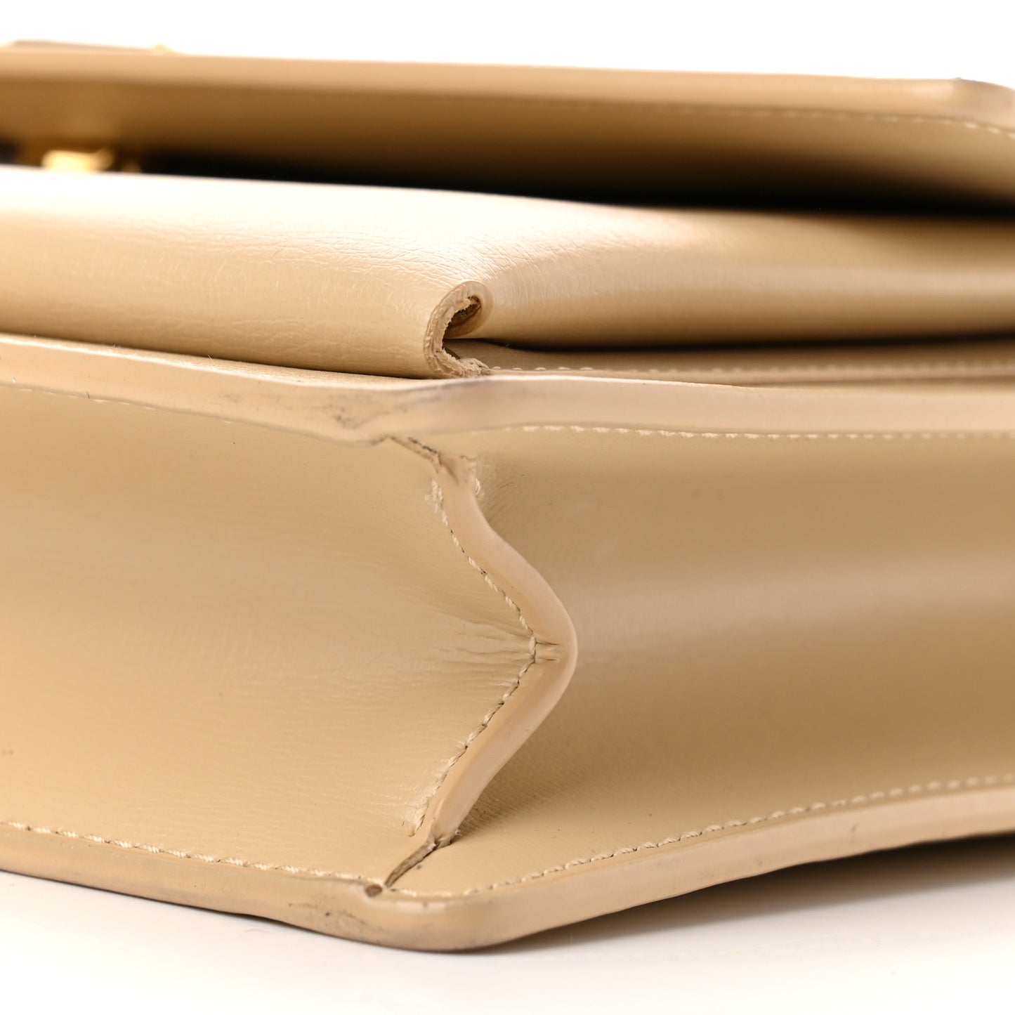Smooth Calfskin Medium Monogram Sunset Satchel Beige