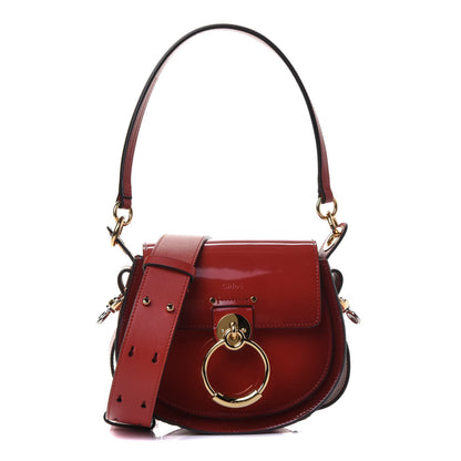 Chloe Patent Calfskin Suede Small Tess Bag Earthy Red 1 of 4