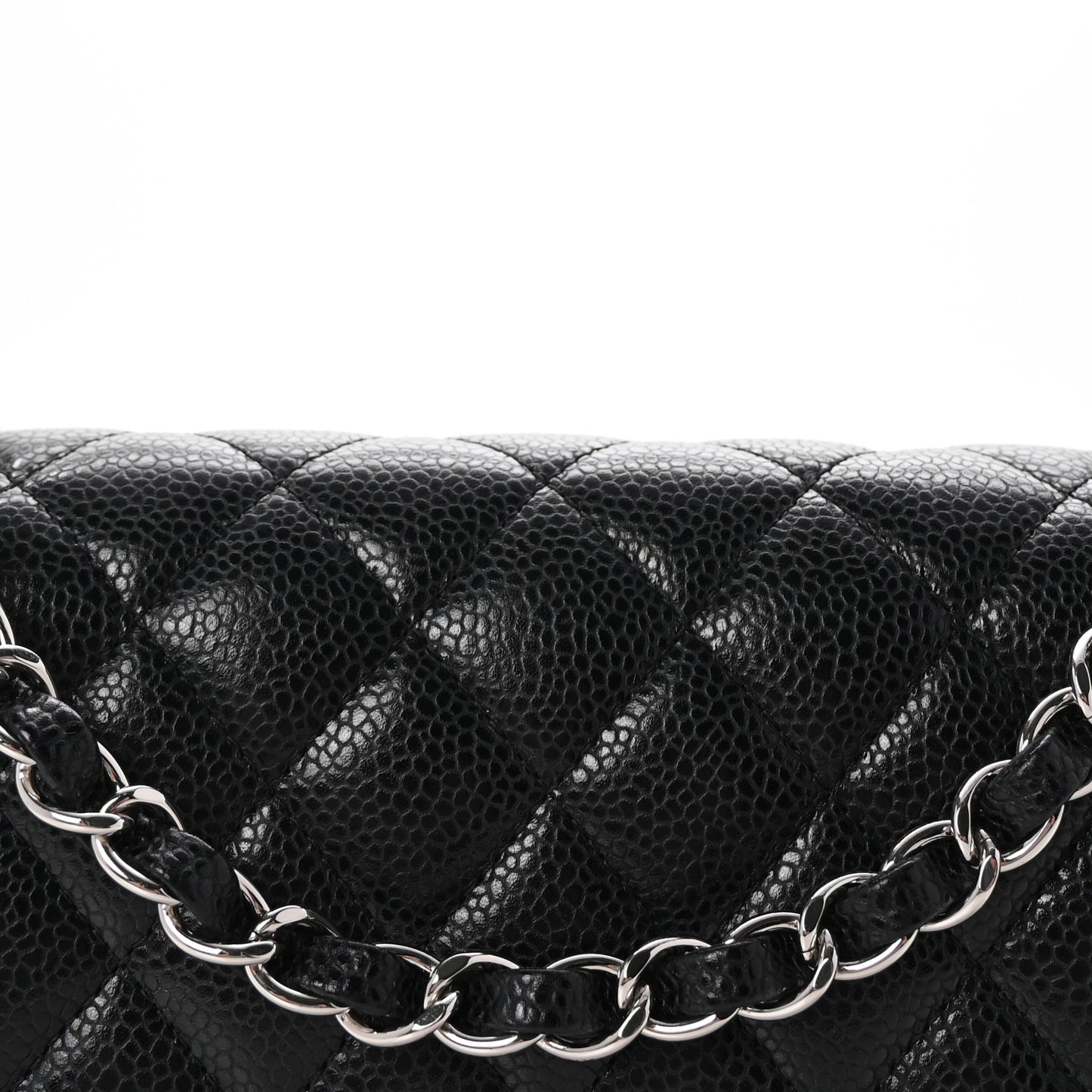 Caviar Quilted Small Double Flap Black