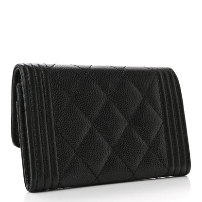 Chanel Caviar Quilted Boy Flap Card Holder So Black 3 of 11