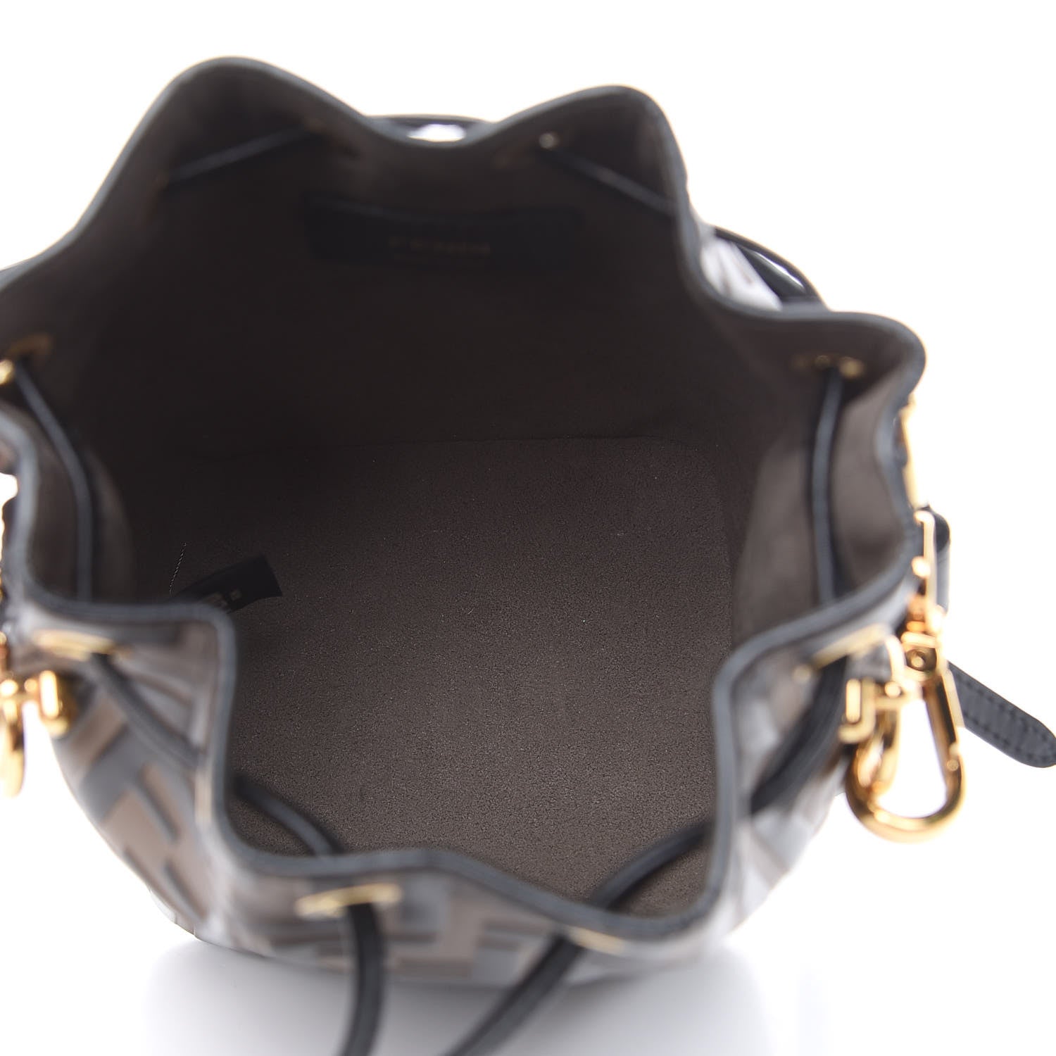 Fendi Vitello Liberty F is Fendi Bi-Color FF 1974 Embossed Mini Mon Tresor Bucket Bag Maya Black 5 of 11