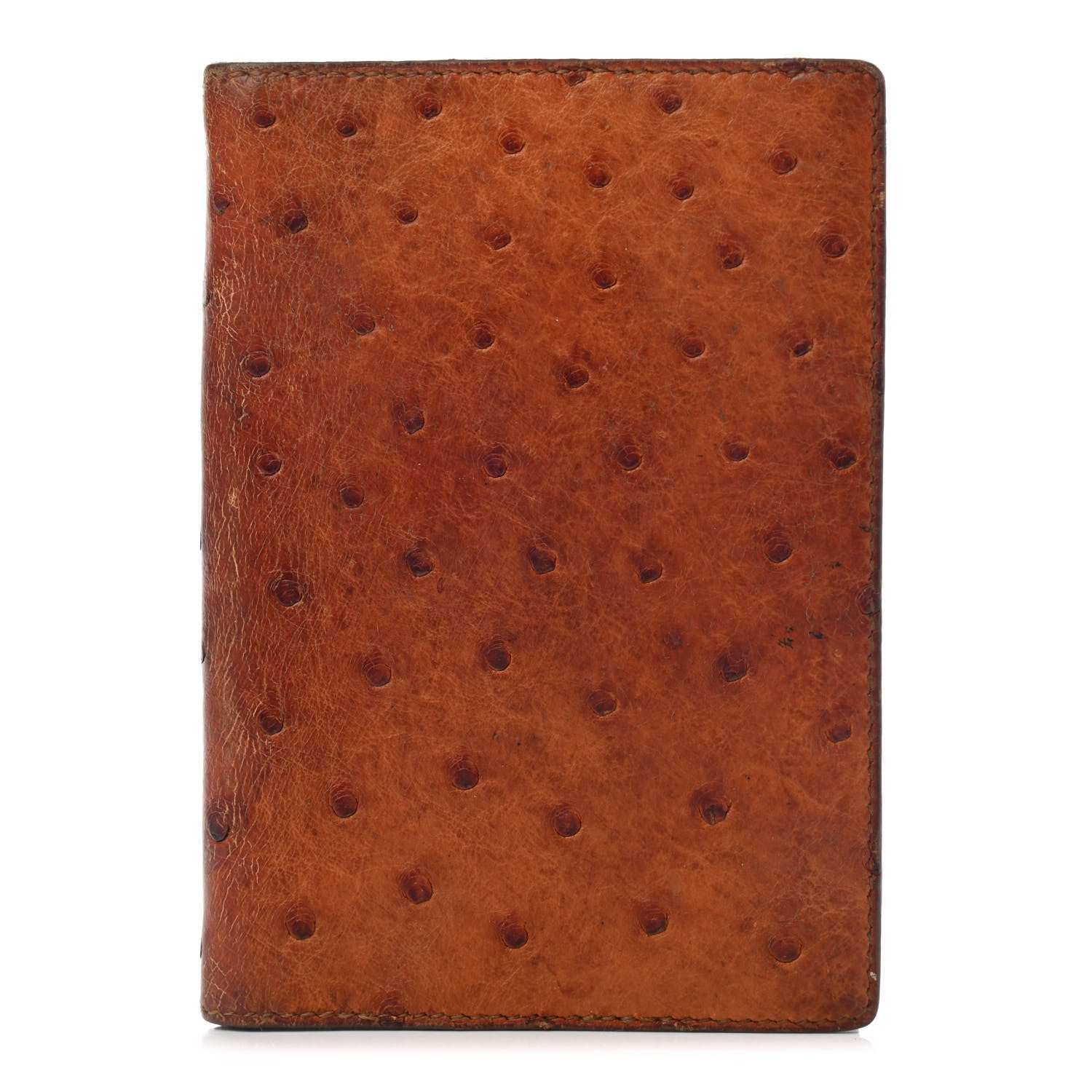 Hermes Ostrich Globe Trotter Agenda Cover PM Gold 1 of 9