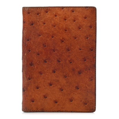 Hermes Ostrich Globe Trotter Agenda Cover PM Gold 1 of 9