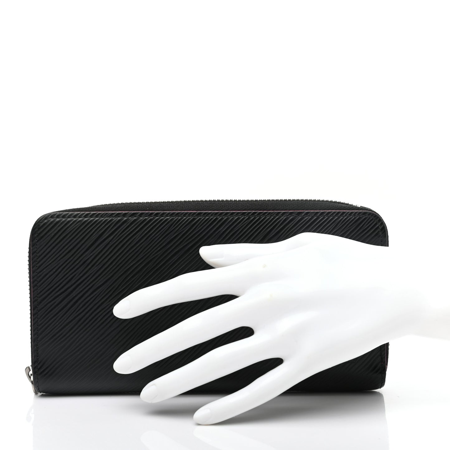 Epi Zippy Wallet Black Hot Pink
